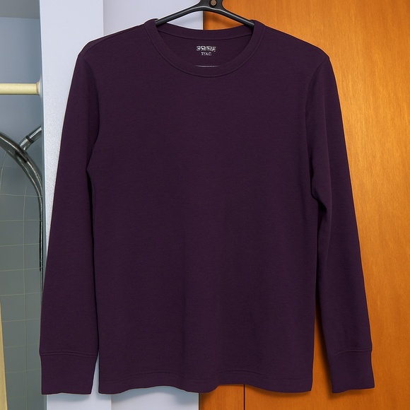Everlane Dark Purple Waffle Long-Sleeve Crew Tee - Picture 5 of 5